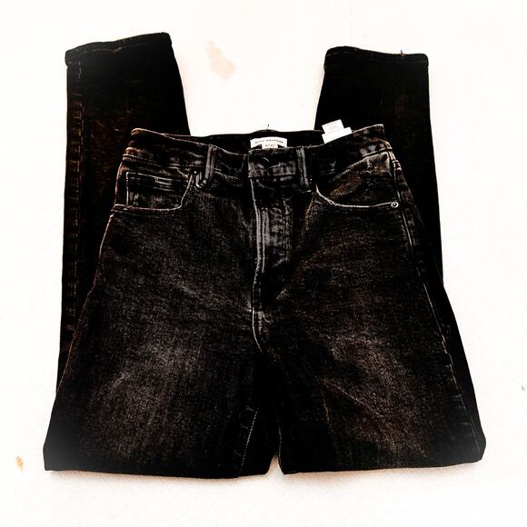 Good American Curve Straight Leg GC625T Denim jeans Charcoal Wash 206 Size 27 - Picture 4 of 8